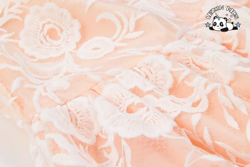 LEZONKIDS - New Design Organza Party Girls Dresses Sleeveless Tulle Rose Print Princess Kids Dresses